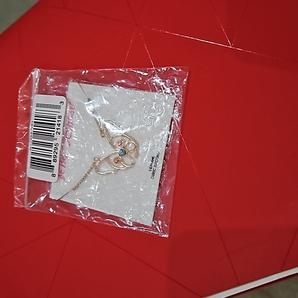 Betsey Johnson Dog Pendant Necklace CZ Crystals Gold Tone Chain NWT - Picture 4 of 11